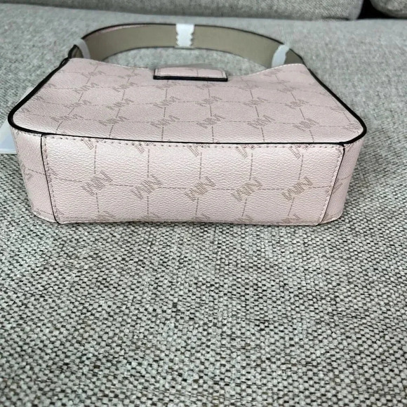 Nicole Miller Small Bag Pink Logo All Over Short Shoulder Strap New - Picture 6 of 14
